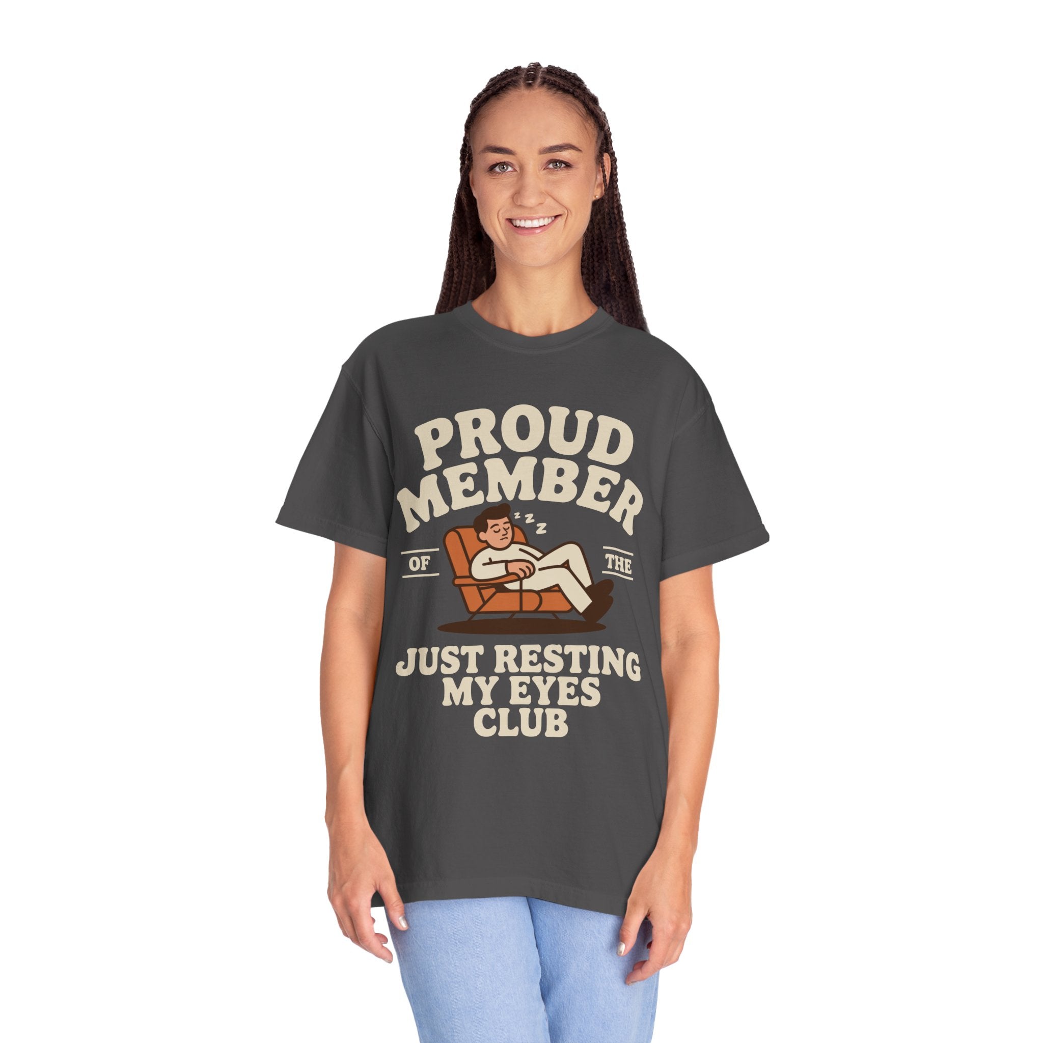 Funny Nap Lover Comfort Colors Shirt, Just Resting My Eyes Club Tee, Tired Adult Humor Shirt, Relaxation Graphic Tee Gif
