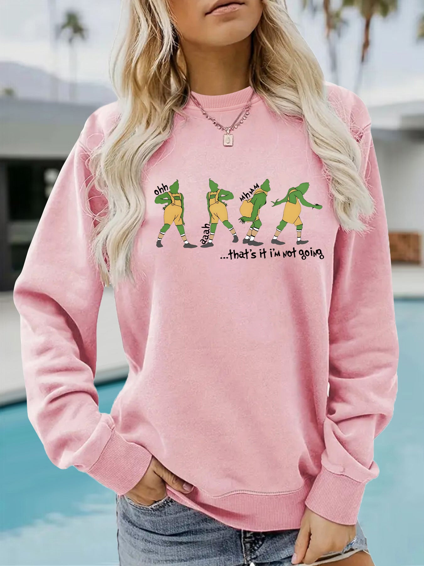 Cartoon letter printed pullover sweatshirt sweatshirt