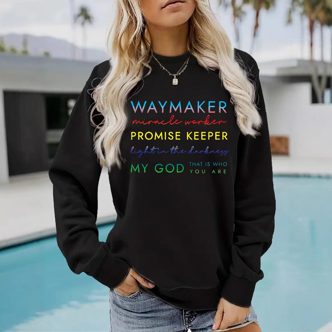 Round neck WAYMAKER printed pullover sweatshirt sweatshirt