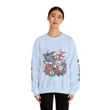 Personalized Hunting Family Sweatshirt, Custom Deer Patriotic Pullover, American Flag Floral Crewneck, Family Gift, Outdoorsman Shirt