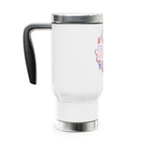 Floral Stainless Steel Travel Mug, Create Your Own Magic Cup, Butterfly and Moon Drinkware, Inspirational Gift for Her