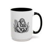 Orangutan Mug, Black and White Primate Coffee Cup, Jungle Animal Lover Gift, Wildlife Conservation Present, Rustic Nature Decor Gift