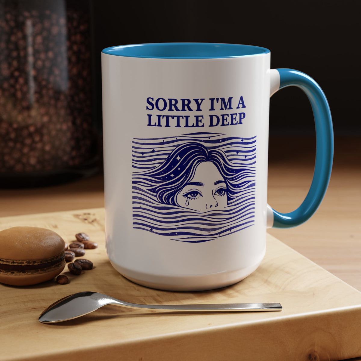 Funny Introvert Mug, Social Anxiety Coffee Mug, Deep Thinker Gift, Sarcastic Humor Cup, Emotional Ocean Mug, Mental Health Gift