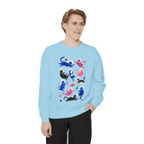 Space Cat Comfort Colors Sweatshirt, Astronaut Cat Graphic Crewneck, Galaxy Cat Lover Gift, Cute Cosmic Cat Sweatshirt