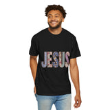 Jesus Patchwork Graphic Tee, Floral Christian Shirt, Cute Faith Based T Shirt, Vintage Coquette Religious Shirt