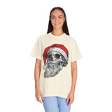 Skull Santa Shirt, Gothic Christmas T-Shirt, Creepy Holiday Skeleton Tee, Alternative Xmas Gift for Metalhead, Biker or Horror Fan