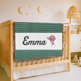 Grandma Gift Woven Blanket Personalized Nana Blanket Floral Rose Throw Cozy Grandmother Gift Family Keepsake