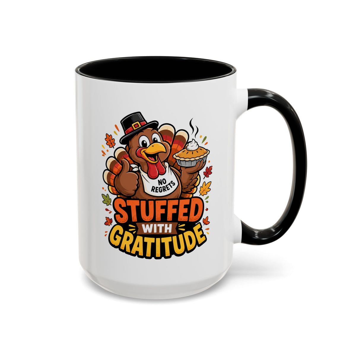 Stuffed With Gratitude Mug, Funny Thanksgiving Turkey Coffee Cup, Friendsgiving Hostess Gift, Cute Fall Drinkware for Food Lovers
