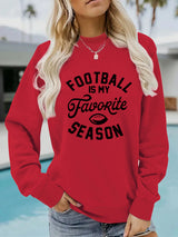 Round neck FOOTBALL printed pullover sweatshirt sweatshirt