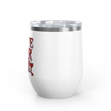 Love for All Wine Tumbler, Retro Pixel Heart Drinkware, Cute Valentine Gift for Her, Romantic Anniversary Present, Colorful Love Cup