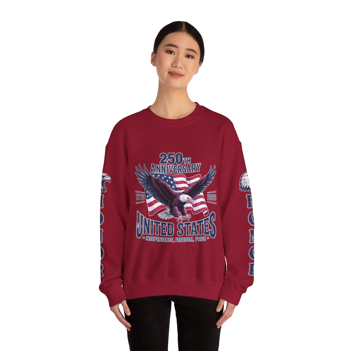 250th Anniversary Sweatshirt, United States Eagle Pullover, USA 1776 2026 Top, Independence Day Gift, Patriotic Americana Clothing