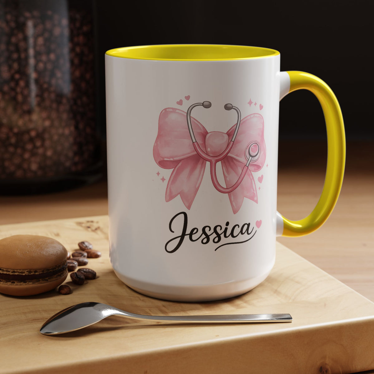 Personalized Nurse Mug, Custom Nurse Name Coffee Mug, Pink Stethoscope Gift, RN Appreciation Gift, Nurse Graduation Cup