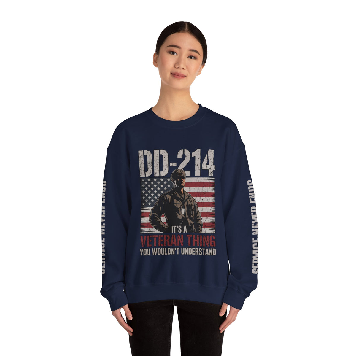 DD-214 Veteran Sweatshirt, Military Veteran Crewneck, American Flag Pullover, Veteran Gift for Him, Patriotic Fourth of July Top