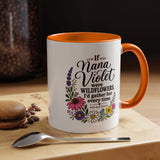 Nana Violet Wildflower Mug, Floral Grandmother Coffee Cup, Sentimental Gift from Grandchild, Birthday or Mothers Day Present