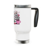 Funny Coffee Travel Mug, Good Morning Sarcastic Cup, Floral Stainless Steel Mug, Funny Gift for Her, Coworker Gift