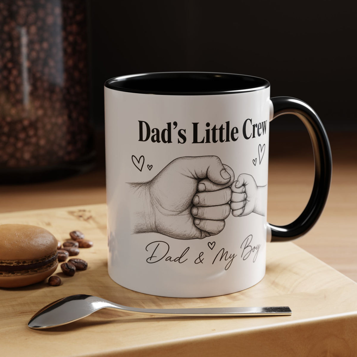 Personalized Dad and Son Coffee Mug, Dad's Little Crew Mug, Father Son Bond Gift, Father's Day Mug from Son, Custom Dad Gift