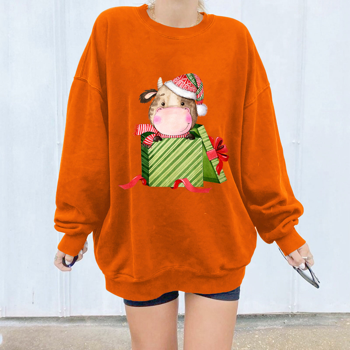 Christmas off shoulder hoodie Christmas gift