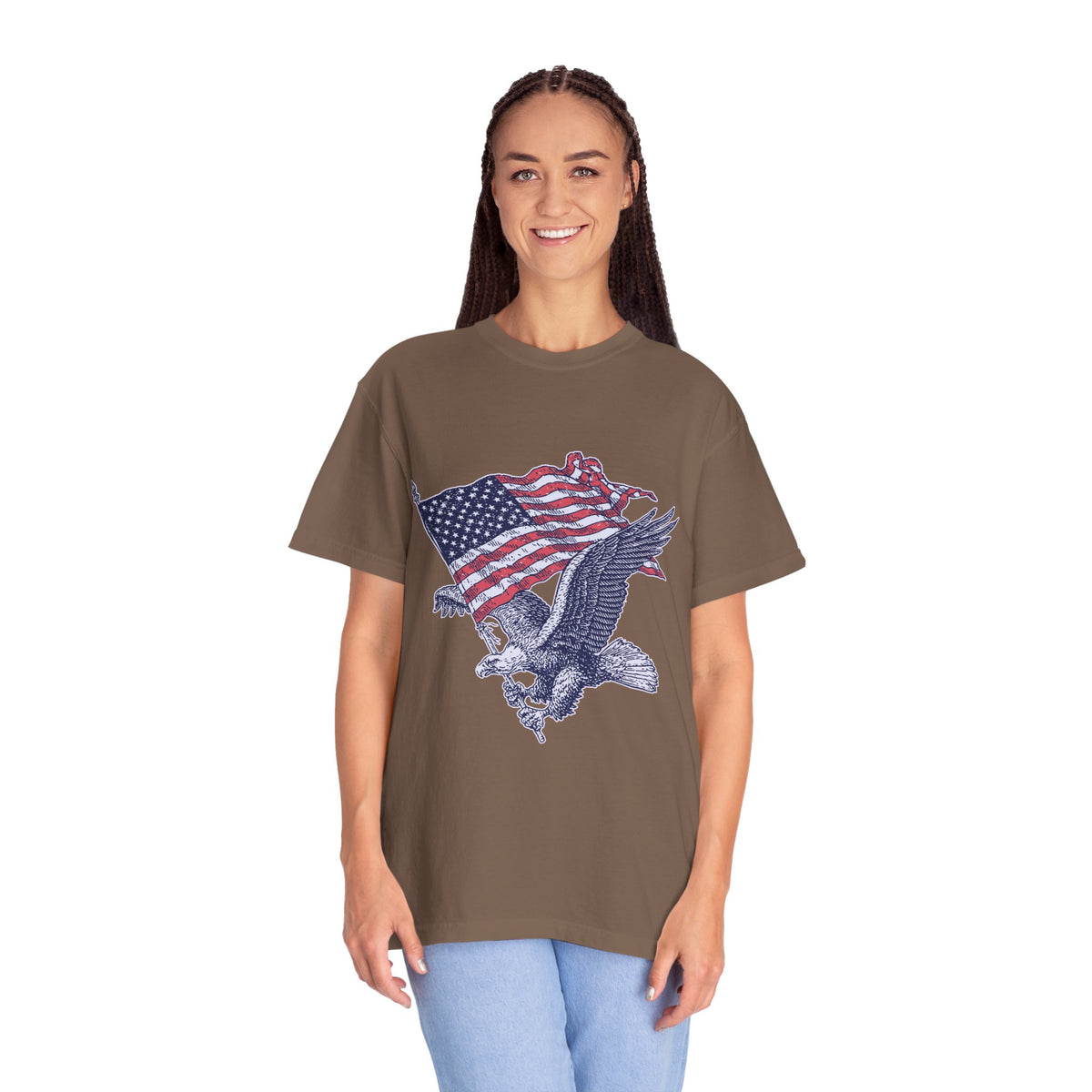 Bald Eagle American Flag Shirt, Retro Patriotic Graphic, Gift for USA Pride Fans, Fourth of July Celebrations and Everyday Clothing