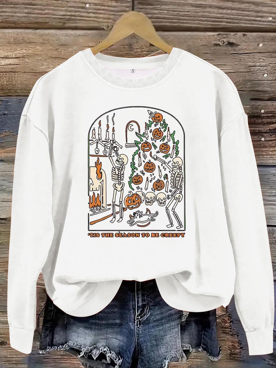 Printed pullover sweatshirt sweatshirt