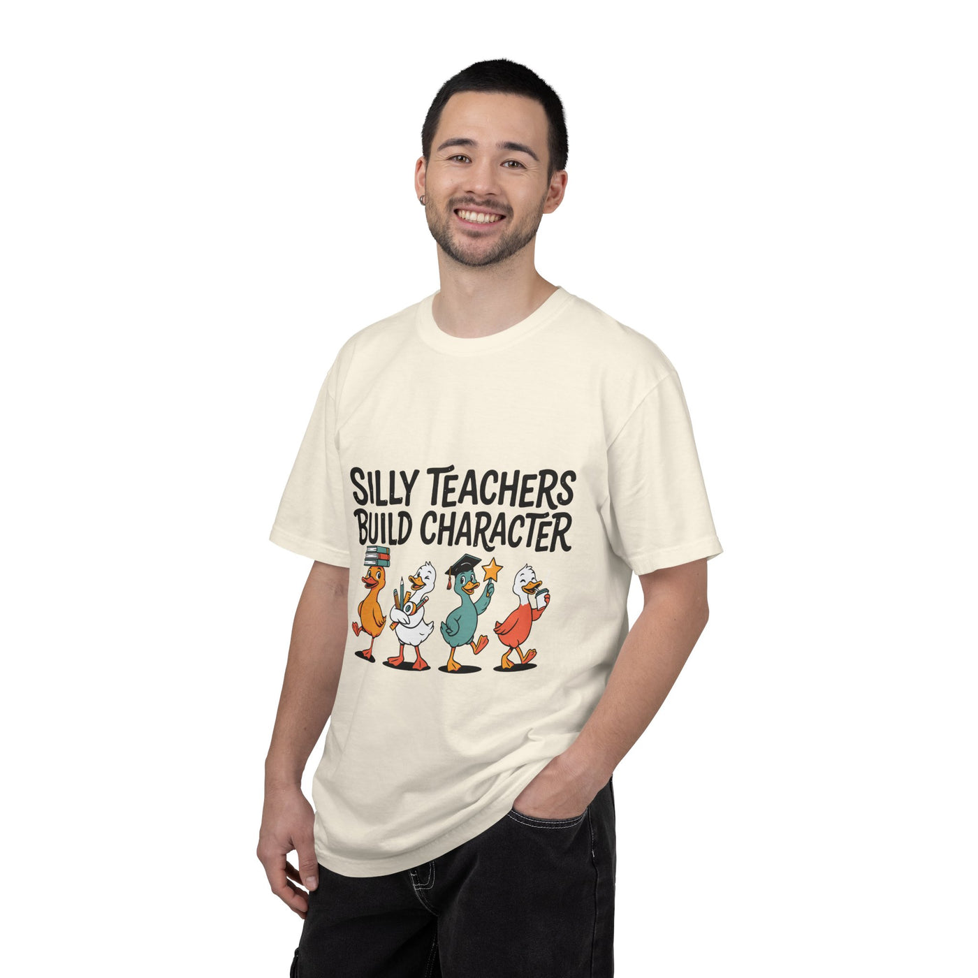 Funny Teacher Comfort Colors Shirt, Silly Teachers Build Character Tee, Teacher Appreciation Gift, Elementary School Teacher Shirt