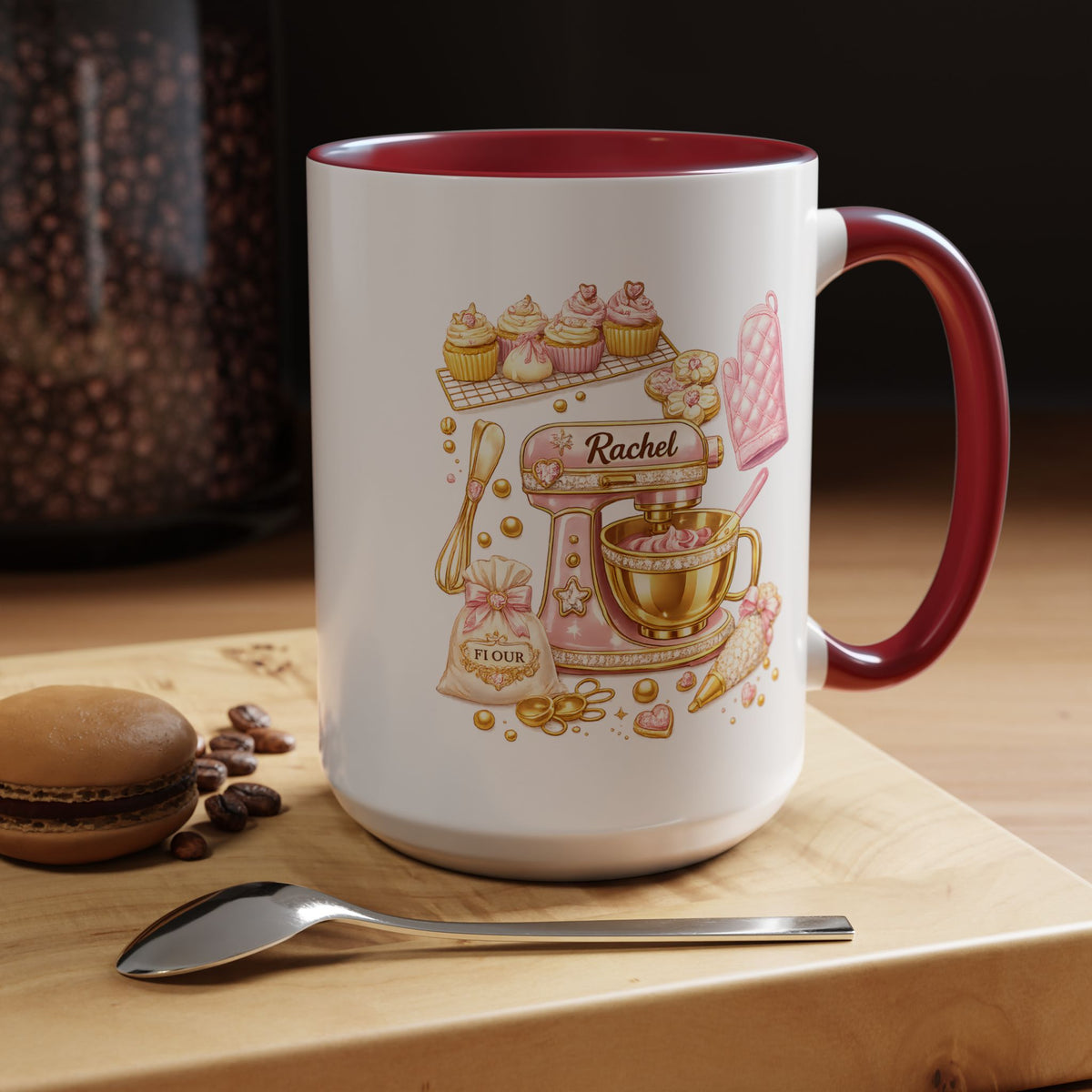 Baker Coffee Mug, Baking Lover Gift, Cute Baking Tools Mug, Pastry Chef Coffee Cup, Gift for Bakers, Kitchen Hobby Mug