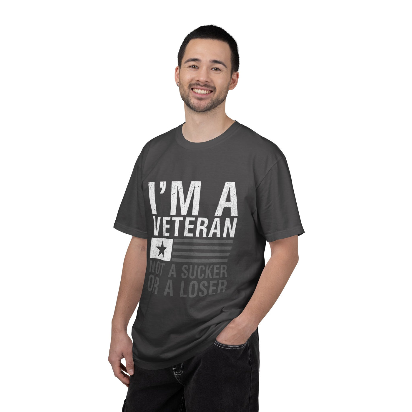 I'm a Veteran Not a Sucker or Loser Shirt, Bold Military T-Shirt, Patriotic Gift for Veteran, Veterans Day Tee, Retired Soldier Apparel