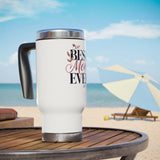 Best Mom Ever Stainless Steel Travel Mug, Floral Coffee Cup, Mothers Day Gift for Mom, Cute Botanical Travel Mug, Gift for Mama