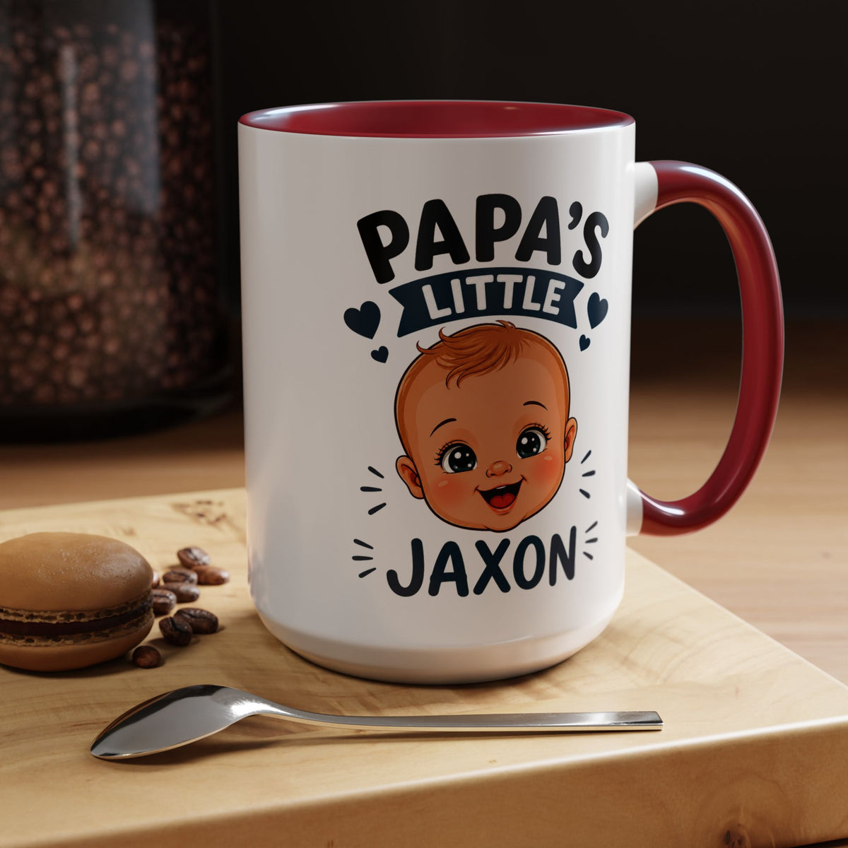 Personalized Papa's Little Boy Mug, Custom Baby Name Mug for Dad, New Father Gift, Papa Coffee Mug, Father's Day Gift from Son