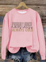 Round neck slogan printed pullover sweatshirt sweatshirt