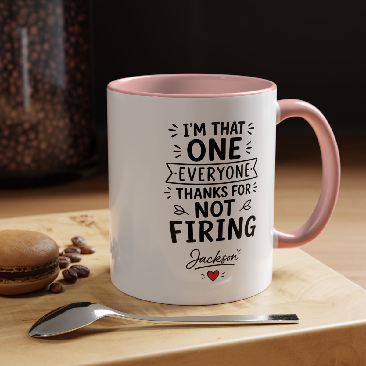 Personalized Funny Boss Mug, Thanks for Not Firing Us Coffee Cup, Custom Manager Name Gift, Coworker Office Humor, Boss Day Present