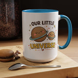 Cute Planet Family Mug, Our Little Universe Coffee Mug, Parent Child Gift, New Mom Mug, Space Lover Family Cup, Baby Shower Gift