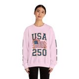 USA 250 Sweatshirt, American Flag Crewneck, Patriotic Pullover, USA 250th Anniversary Gift, Fourth of July Shirt, Americana Top