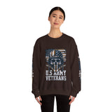 US Army Veterans Sweatshirt, Military Skull Crewneck, American Flag Veteran Pullover, Army Veteran Gift, Memorial Day or Veterans Day