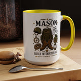 Personalized Army Soldier Mug, Built with Courage Coffee Cup, Custom Name Military Gift for Him, Veteran, Recruit or Service Member