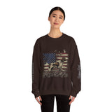 Personalized Patriotic Dog Sweatshirt, Custom Family Name Pullover, American Flag Dog Crewneck, USA Dog Lover Gift, Fourth of July Shirt