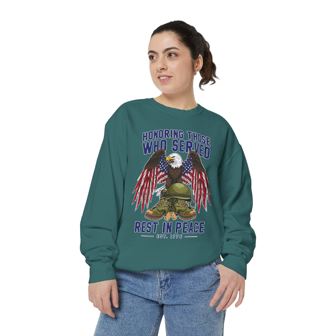 Honoring Those Who Served Sweatshirt, Military Memorial Crewneck, Fallen Soldier Tribute, Veteran Remembrance Gift, Patriotic Eagle Top