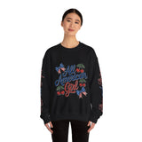 All American Girl Sweatshirt, Patriotic Womens Pullover, USA Flag Cherry Top, Vintage Americana Style, Fourth of July Gift