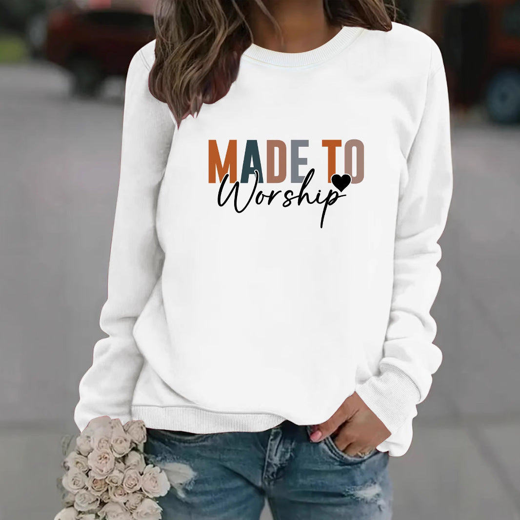 Round neck MADETO printed pullover sweatshirt sweatshirt