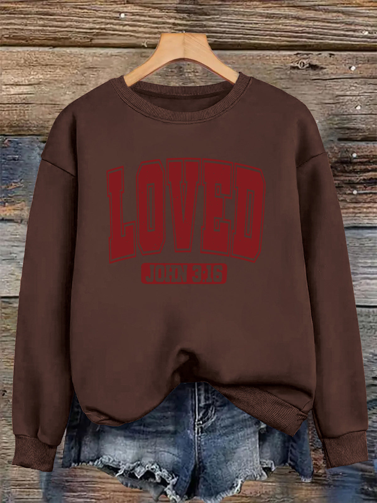 Loose velvet sweatshirt