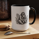 Orangutan Mug, Black and White Primate Coffee Cup, Jungle Animal Lover Gift, Wildlife Conservation Present, Rustic Nature Decor Gift