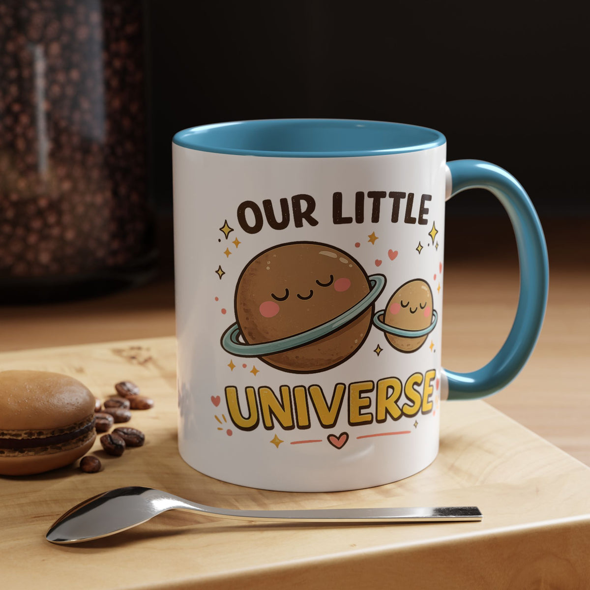 Cute Planet Family Mug, Our Little Universe Coffee Mug, Parent Child Gift, New Mom Mug, Space Lover Family Cup, Baby Shower Gift