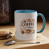 Coffee Is My Love Language Coffee Mug, Cute Cafecito Lover Gift for Her, Aesthetic Barista Latte Ceramic Tea Cup with Pink Handle