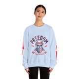 Freedom American Independence Sweatshirt, Patriotic Skull Crewneck, USA Flag Pullover, Fourth of July Outfit, Americana Gift for Him