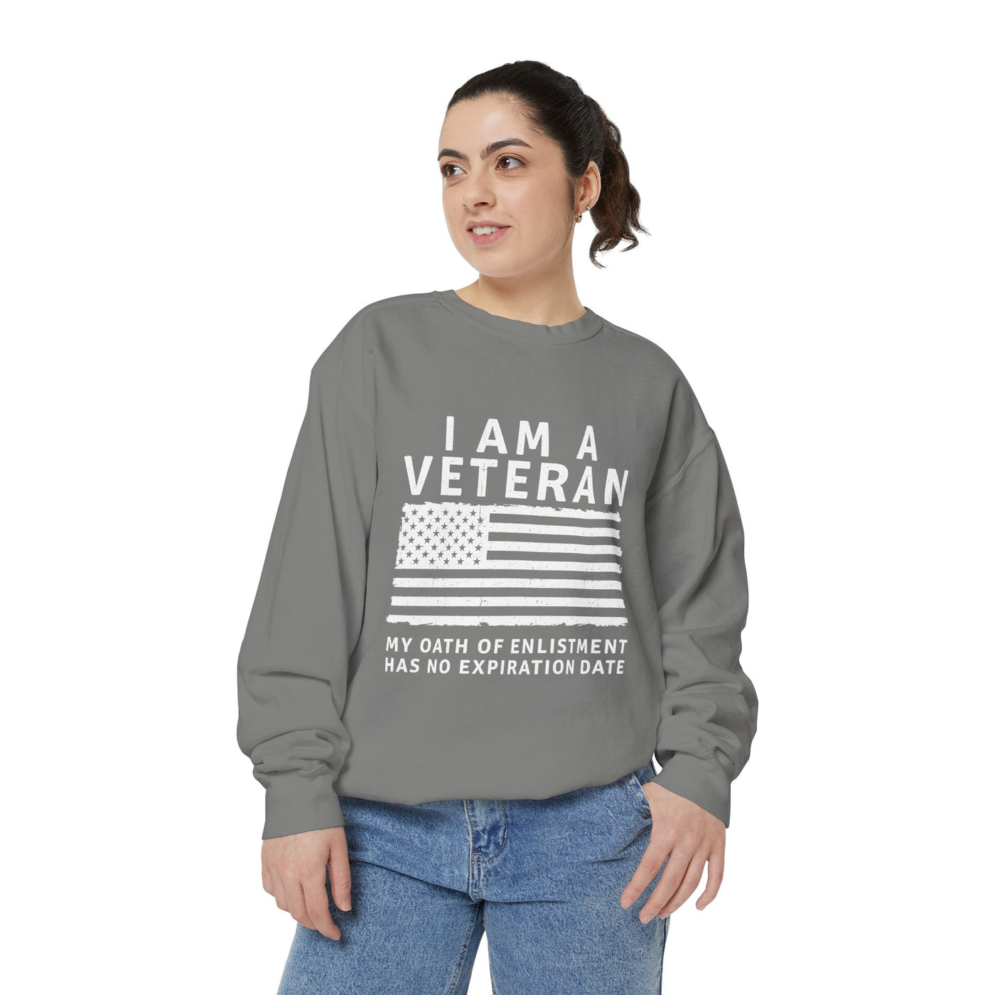 I Am a Veteran Sweatshirt, My Oath Has No Expiration Date Crewneck, Patriotic Military Gift, Veterans Day Pullover for Retired Soldier