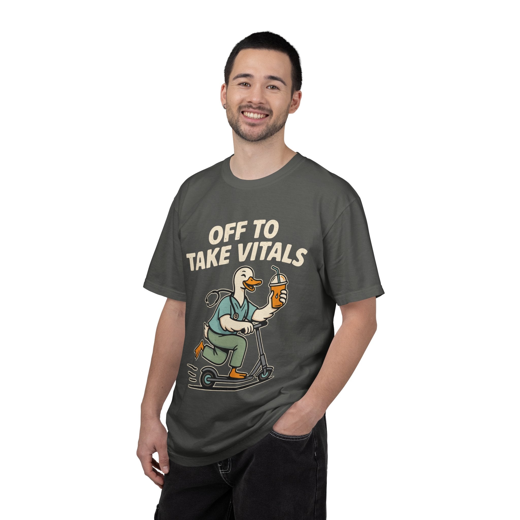 Funny Off To Take Vitals Comfort Colors Shirt, Duck Healthcare Worker Tee, Medical Humor Graphic T Shirt, Clinic Staff Gift