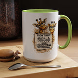Funny Giraffe Coffee Mug, I Don't Have Attitude I Have A Personality You Can't Handle Mug, Sarcastic Animal Lover Gift