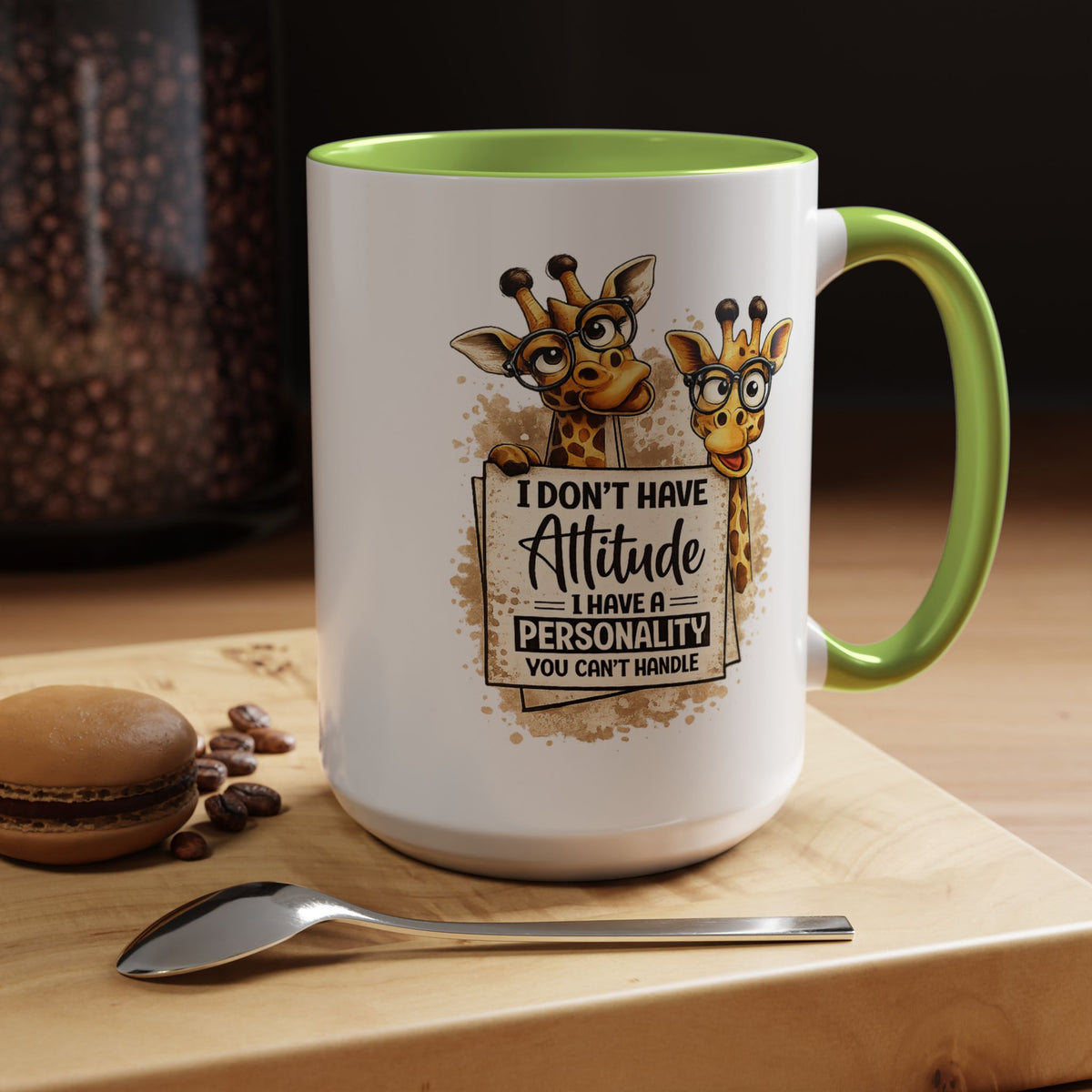 Funny Giraffe Coffee Mug, I Don't Have Attitude I Have A Personality You Can't Handle Mug, Sarcastic Animal Lover Gift