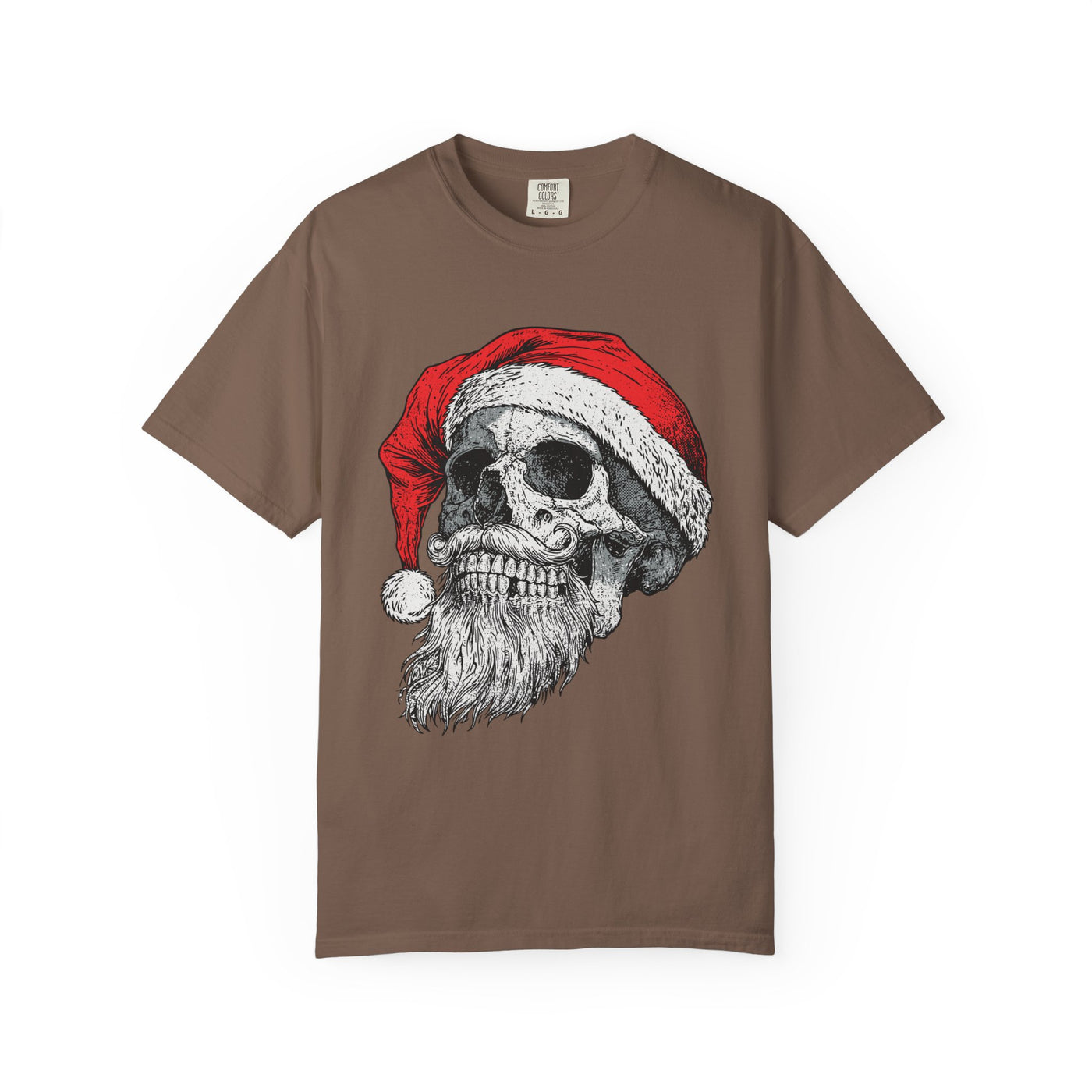 Skull Santa Shirt, Gothic Christmas T-Shirt, Creepy Holiday Skeleton Tee, Alternative Xmas Gift for Metalhead, Biker or Horror Fan