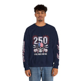250 Live Free or Die Sweatshirt, Patriotic Skull Crewneck, American Flag Pullover, USA 250th Anniversary Gift, Fourth of July Top