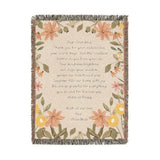 Personalized Grandma Appreciation Blanket, Custom Grandkids Letter Woven Blanket, Grandma Gift from Grandchildren, Floral Keepsake Throw